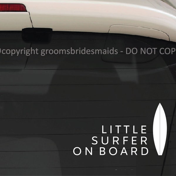 Surfboard Decal Little Surfer on Board Baby on board Car Decal Surfboard sticker Car Sticker Surfboard Bumper sticker Surfing Baby Sticker