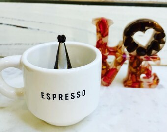 Espresso Coffee Lover Ring Holder Set Love Sign