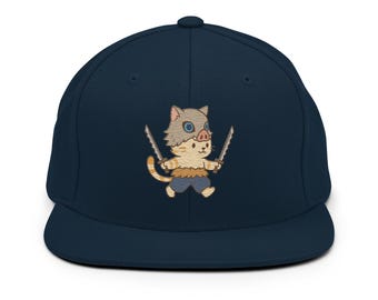 anime inspired cat Snapback Hat