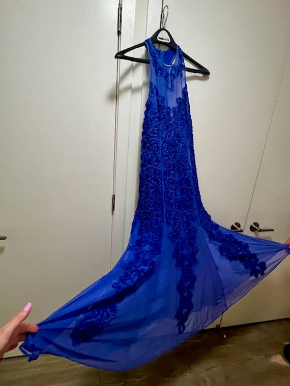 ELETRA CASADEI Royal Blue Soutache Lace Dress