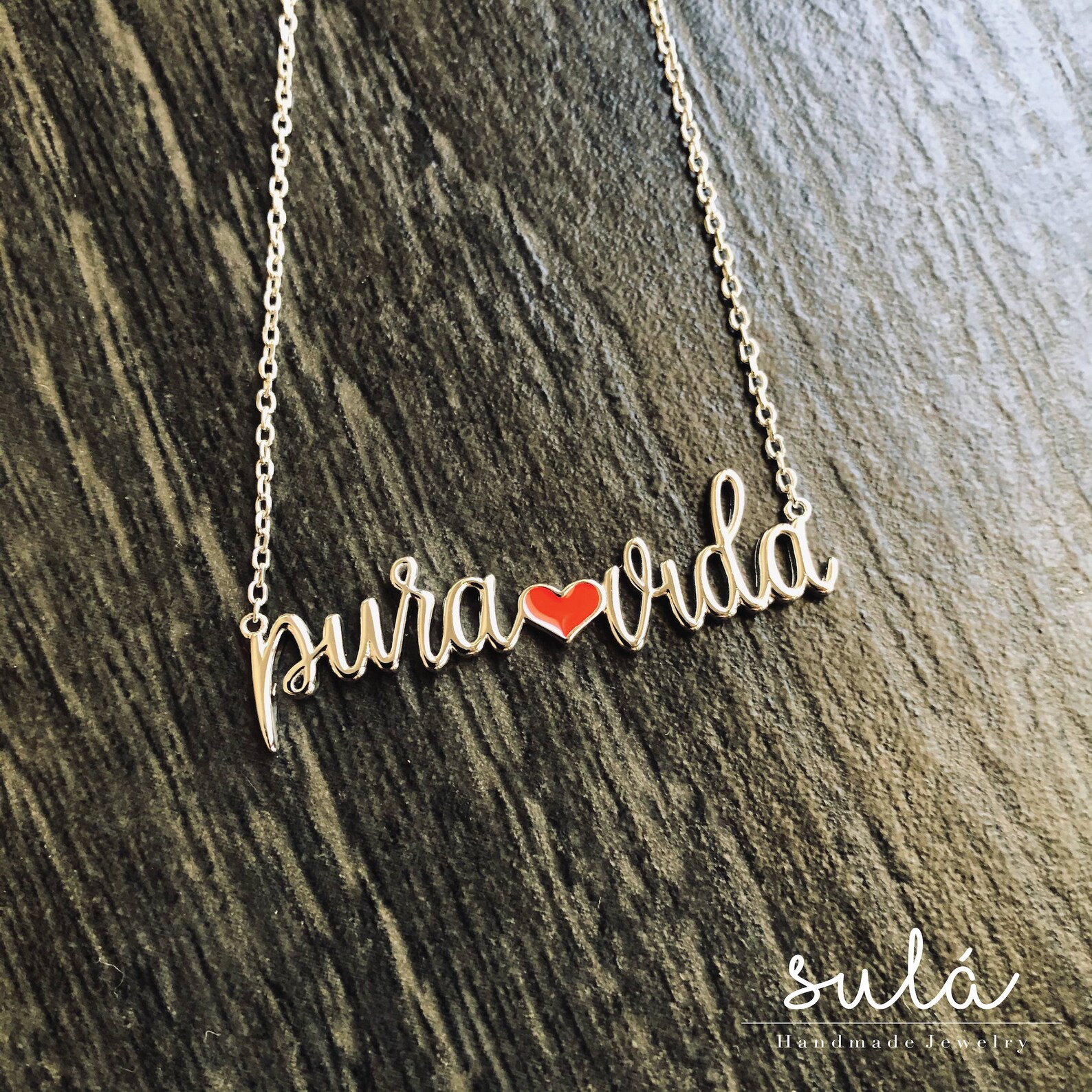 Pura Vida Necklace. Sterling Silver. Etsy