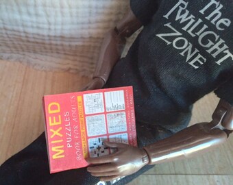 Fashion Doll/ Sized PUZZLE BOOK Real Pages 1:6 th scale diorama prop Playscale Maze Logic Brain