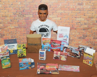 Fashion Doll/ Sized GROCERY LOT 1:6 th scale diorama prop Playscale Packaging Mini Food, Pantry Filler