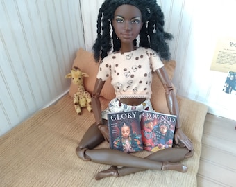 Fashion doll sized Crowned book lot 1:6 handmade dollhouse miniatures 1/6 12 Inch Accessories Aesthetic Magazine Barbie