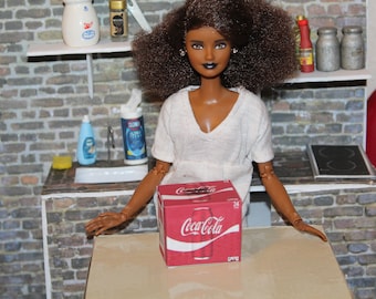 Fashion Doll/ Sized SODA BOX 1:6 th scale diorama prop Playscale Packaging Mini Food, Pantry Filler Barbie