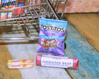 Fashion Doll/ Sized TORTILLA CHIPS Nacho Night 1:6 th scale diorama prop Playscale Packaging Mini Food, Pantry Filler Barbie