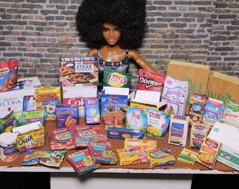 Fashion Doll/ Sized LARGE GROCERY LOT 1:6 th scale diorama prop Playscale Packaging Mini Food, Pantry Filler