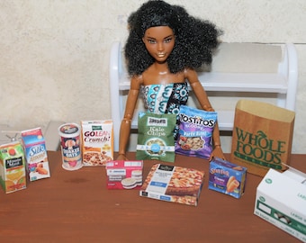 Fashion Doll Sized GROCERY LOT 1:6 th scale diorama prop Playscale Packaging Mini Food, Pantry Filler