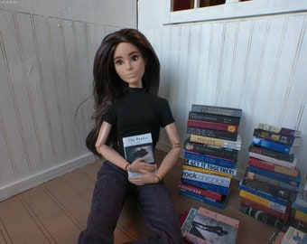 Fashion Doll Sized Faux 100 BOOKS 1:6 th scale diorama prop Playscale Packaging Bookshelf Fillers