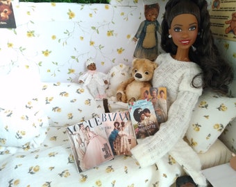 Fashion doll sized Queen book lot 1:6 handmade dollhouse miniatures 1/6 12 Inch Accessories Aesthetic Magazine Barbie
