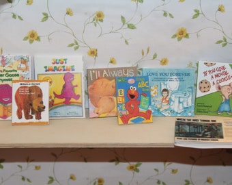 Fashion Doll Sized FAUX CHILDREN'S BOOK lot 1:6 th scale diorama prop Playscale Packaging Bookshelf Fillers Kids Room