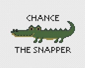 Chance The Snapper Alligator Cross Stitch Pattern PDF Digital Download