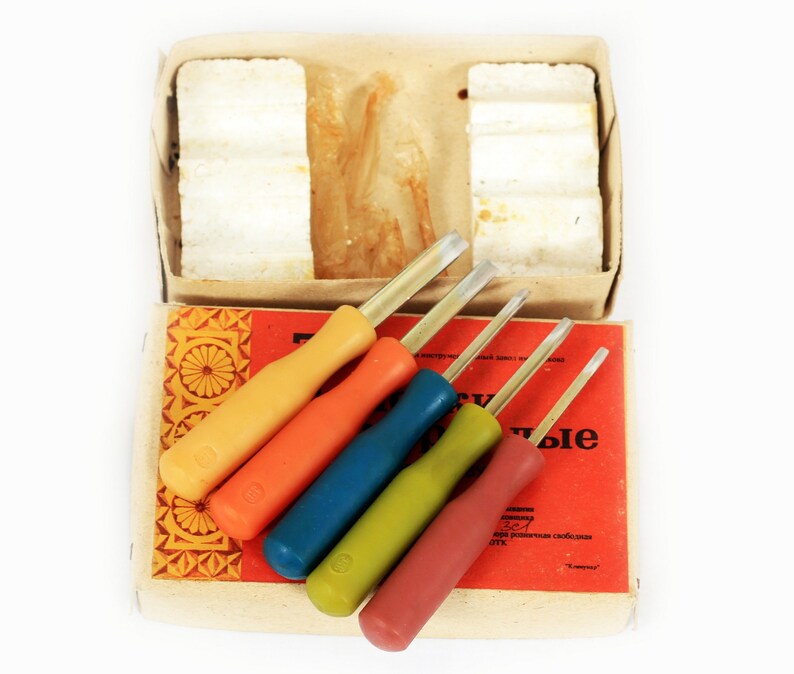 Wood carving set 5 pc Curved chisel USSR chisels Etsy