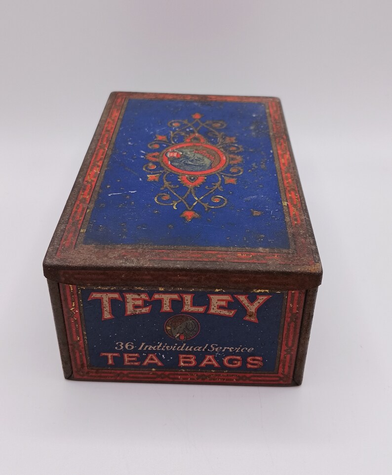 Vintage Tetley Tea Bag Tin 1930s Great Condition Etsy