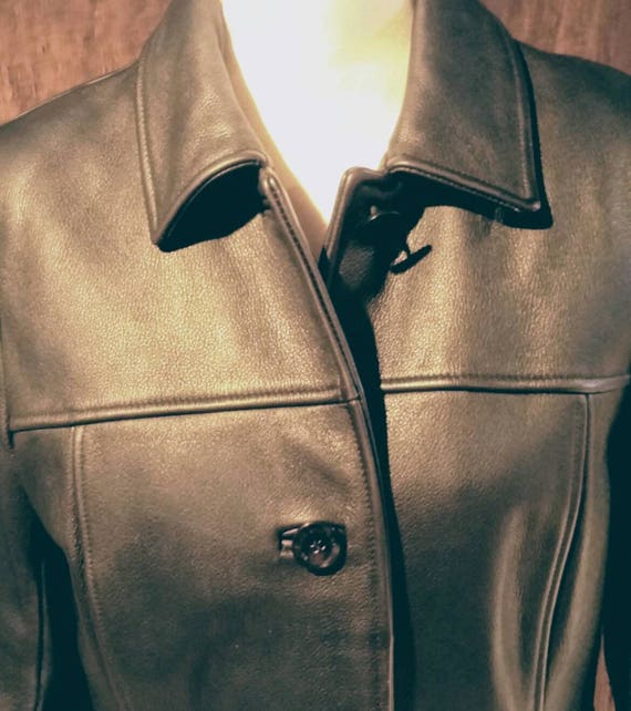 Vintage Wilson Leather Black leather jacket, size… - image 2
