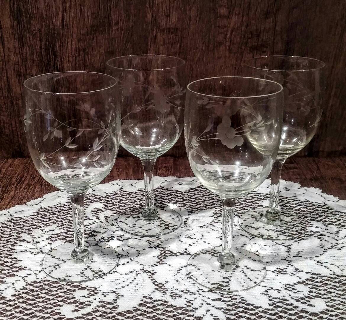 zelfmoord gesmolten Verwant Set of 4 Princess House Heritage crystal water goblet glasses - Etsy België