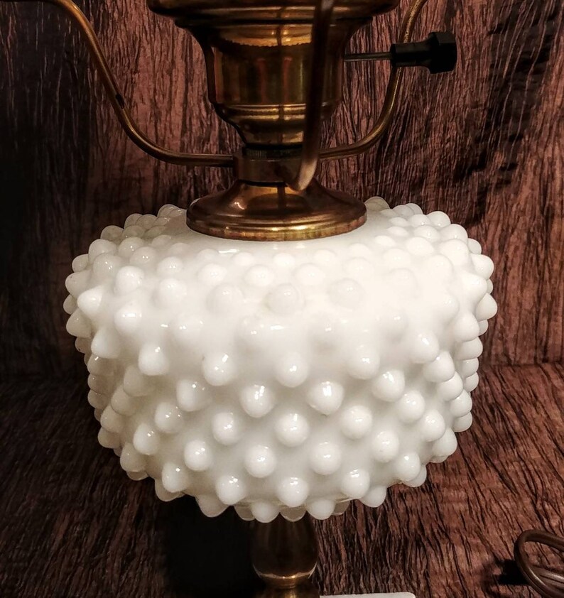 Vintage hobnail electric hurricane lamp free shipping 18 14 tall