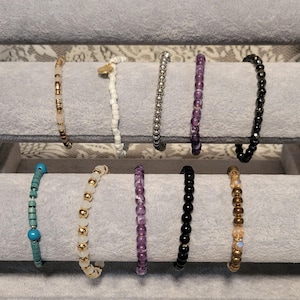Set of 10 Vintage Beautiful and Colorful Stretchy Bracelets SALE