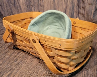 Longaberger ベル型バスケット スタンド付き 2個セット Set of 2 Longaberger Baskets, Rectangle With 2 Handles and Round