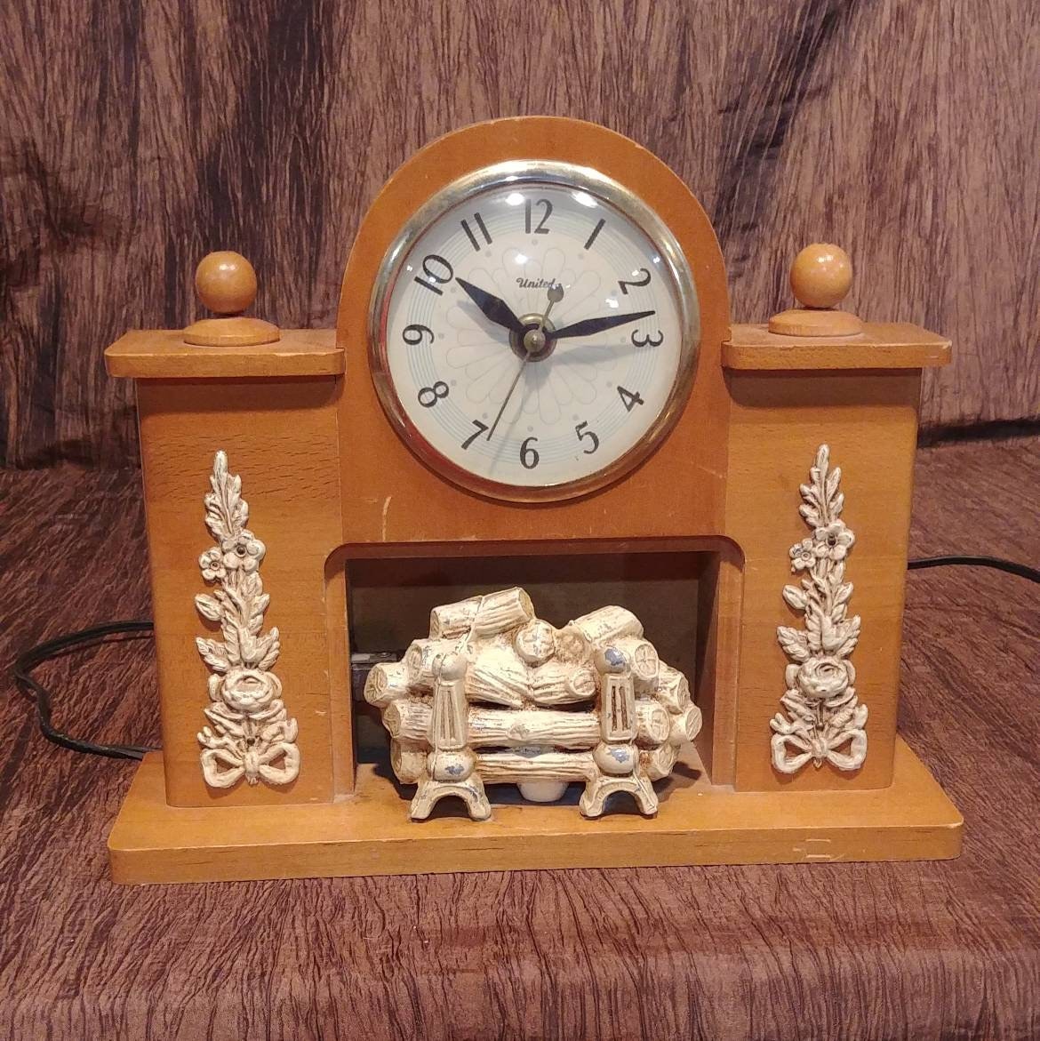 Vintage 1950s United Fireplace Clock Etsy