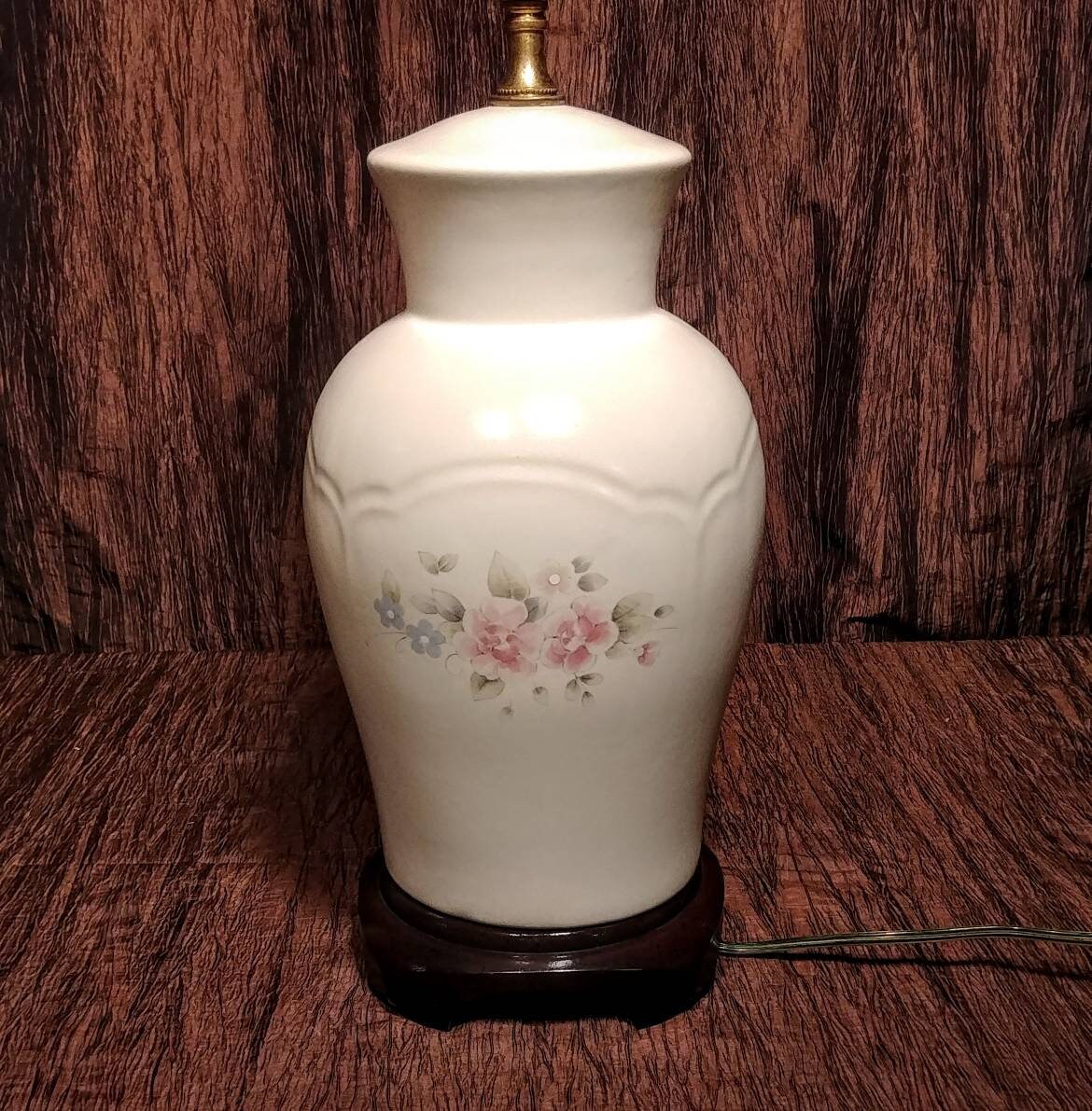 Pfaltzgraff Large Tea Rose Lamp 24 Free Shipping Etsy