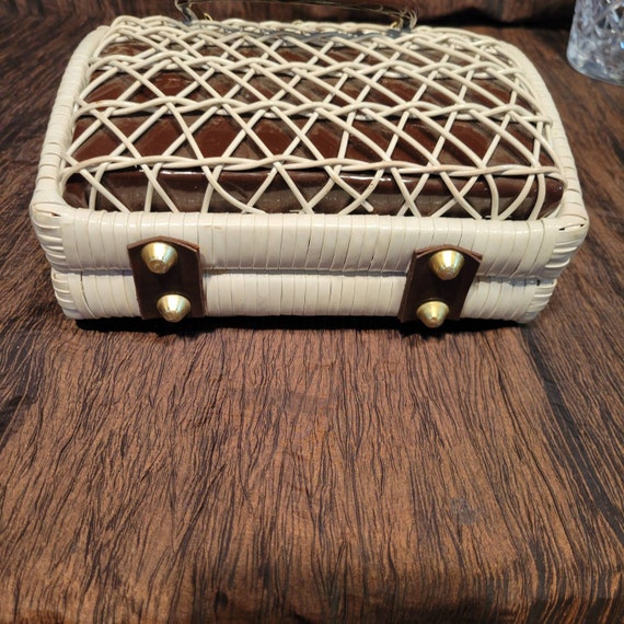 Vintage 1950's plastic basket weave handbag/ purse - image 3