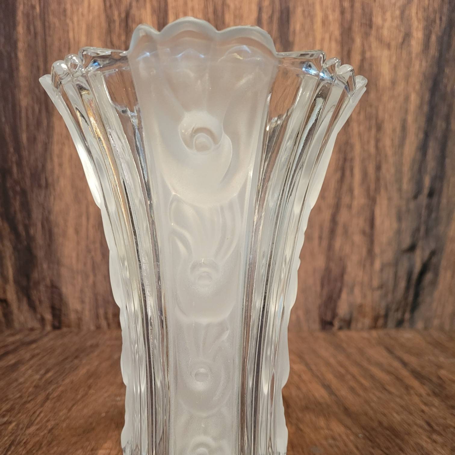 Tall Vintage Block Crystal Vase Etsy