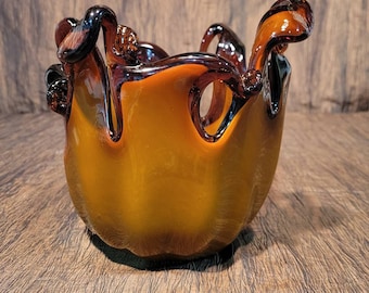 Vecchia Murano Glass Blue Vase - Etsy