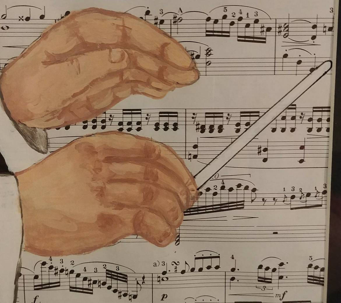 Original Acrylic Painting Conductor's Hands With Baton on Etsy