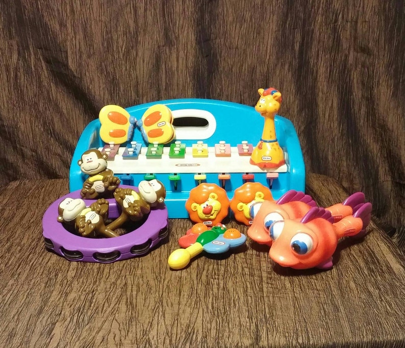One Lot of Vintage Tiny Tikes and Fisher Price toy musical instruments free shipping