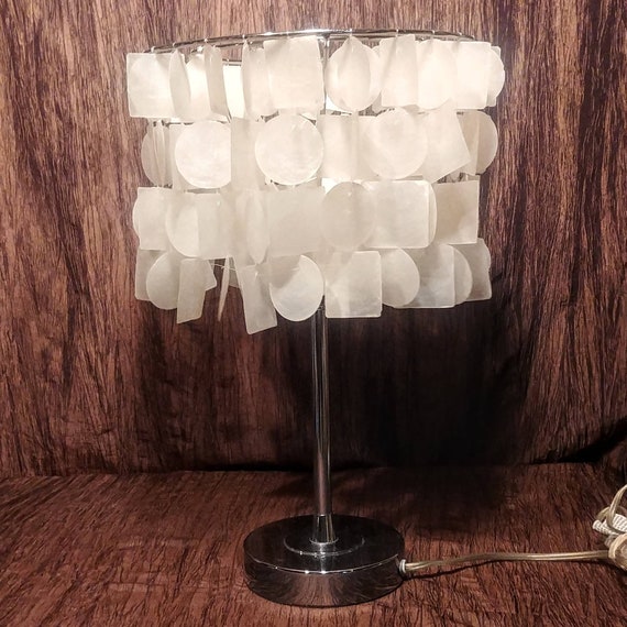 vintage capiz shell table lamp