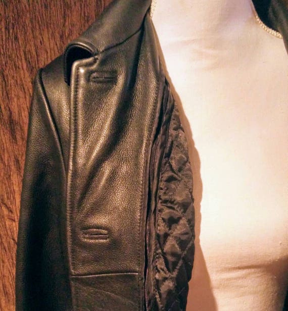 Vintage Wilson Leather Black leather jacket, size… - image 3