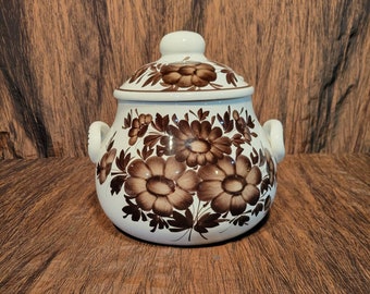 Vintage Hand Painted Italian Soup Tureen with lid and ladel