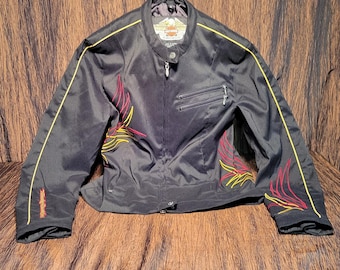 Vintage Harley Davidson Women's Nylon Polyester Black Jacket size small