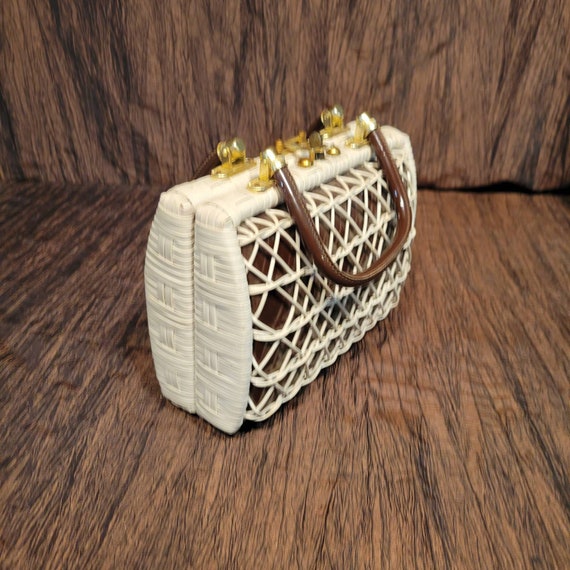 Vintage 1950's plastic basket weave handbag/ purse - image 6