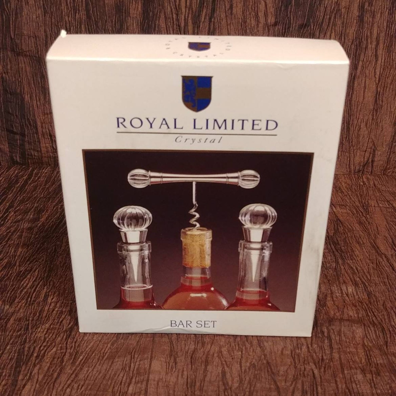 3 Piece Royal Limited Crystal Bar Set 1 Cork Screw 2 Wine Etsy