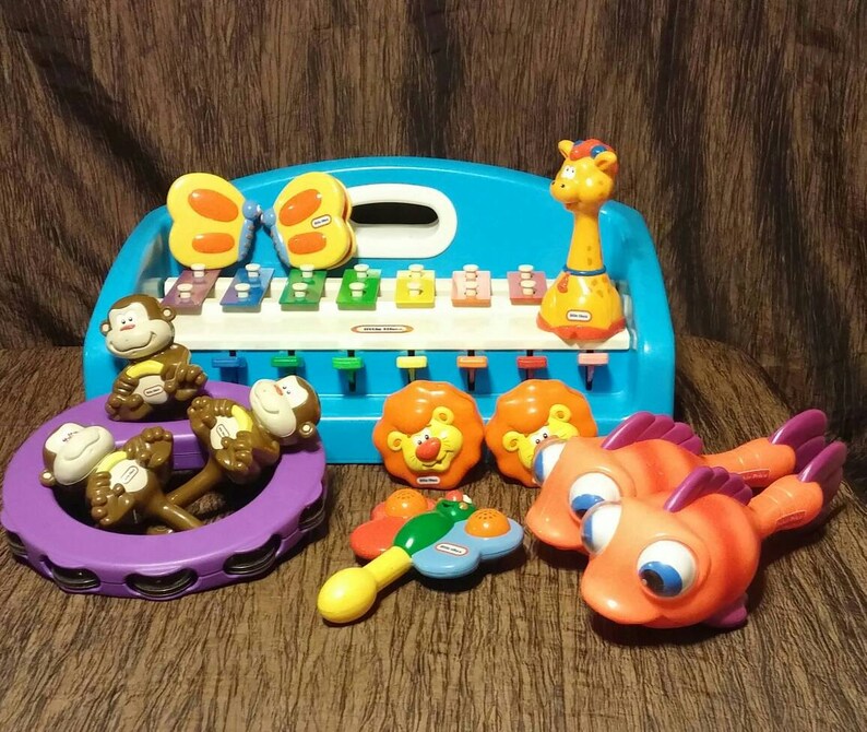 One Lot of Vintage Tiny Tikes and Fisher Price toy musical instruments free shipping