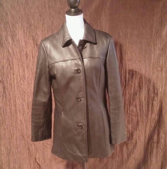 Vintage Wilson Leather Black leather jacket, size… - image 1