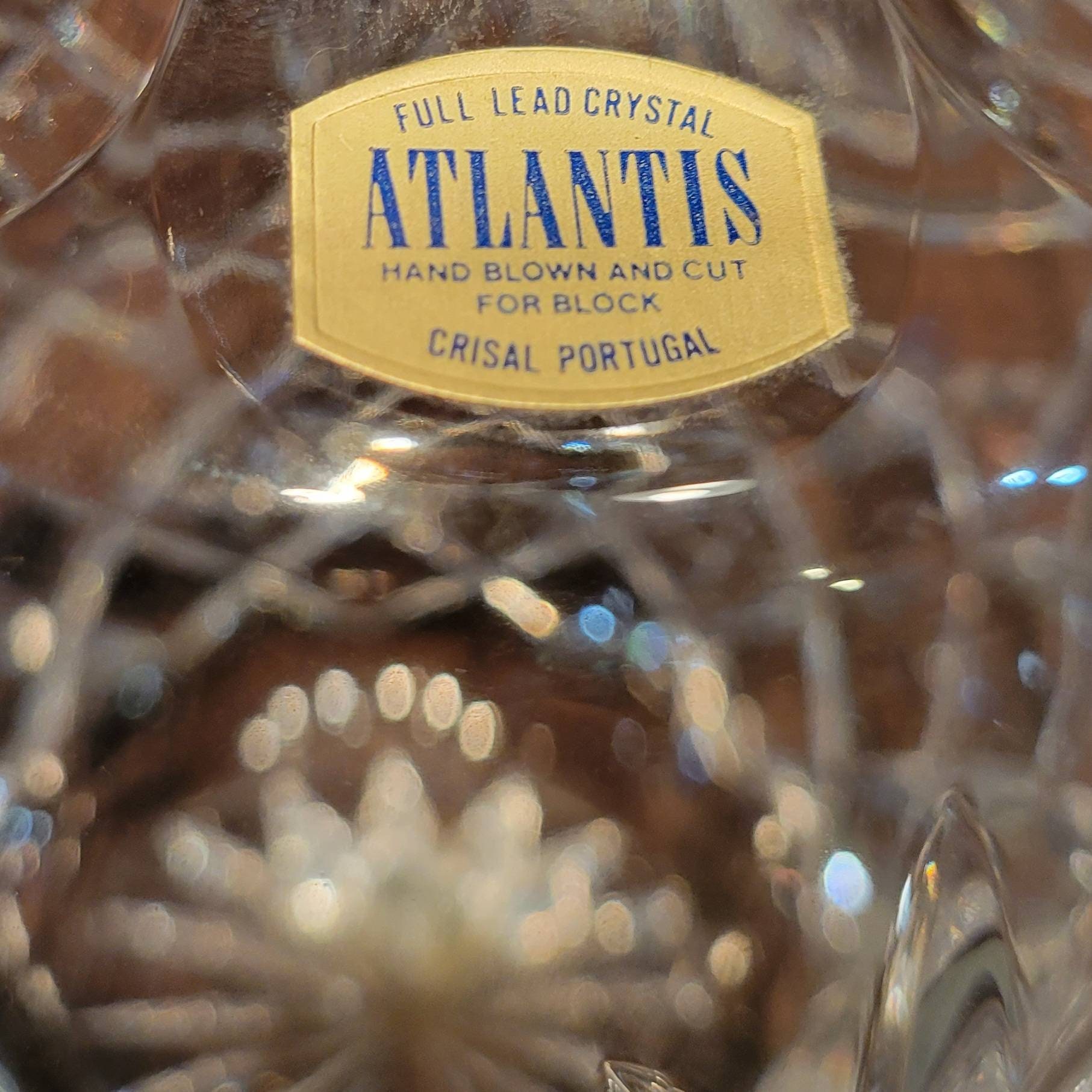 Vintage Atlantis Crystal Decanter With 2 Crystal Rock Glasses. - Etsy