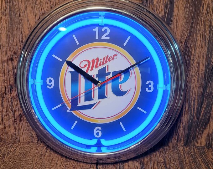 Miller Lite Neon Clock Just Stunning Etsy