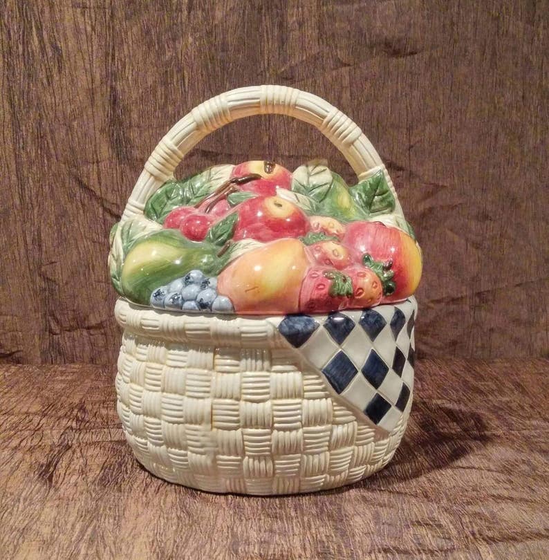 Susan Winger Fruit Basket Cookie Jar Etsy