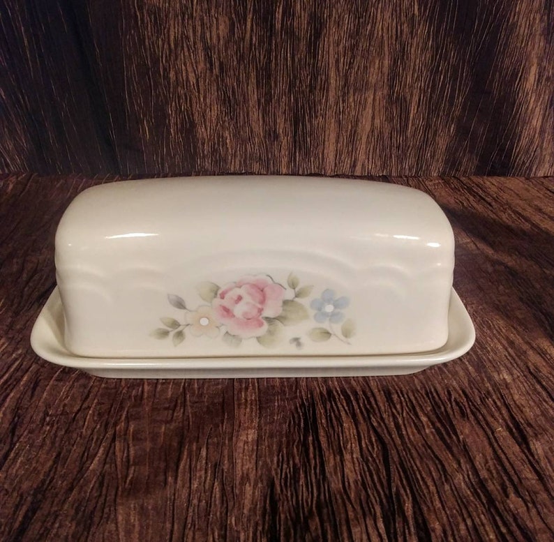 Pfaltzgraff Tea Rose Set of Salt and Pepper Shakers and Butter Etsy