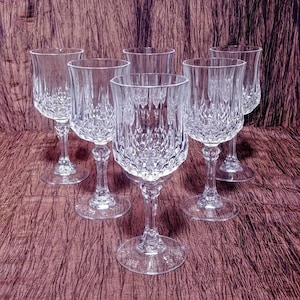 Set of 6 Crystal D'arques Durand Champagne Flutes/vintage