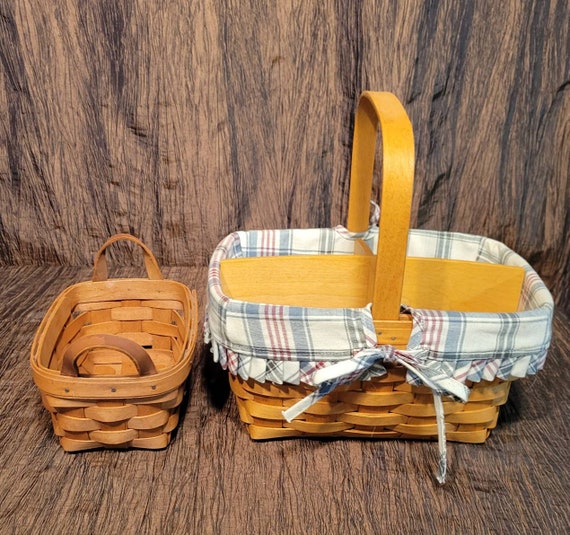 Set of 2 Longaberger Rectangle Baskets With Handles, 11