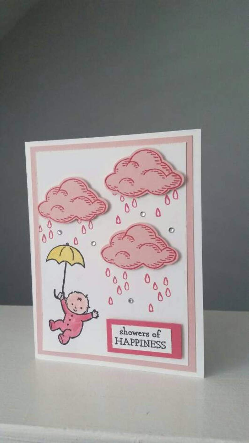 Girl Baby Shower Stampin Up Showers of Happiness Etsy