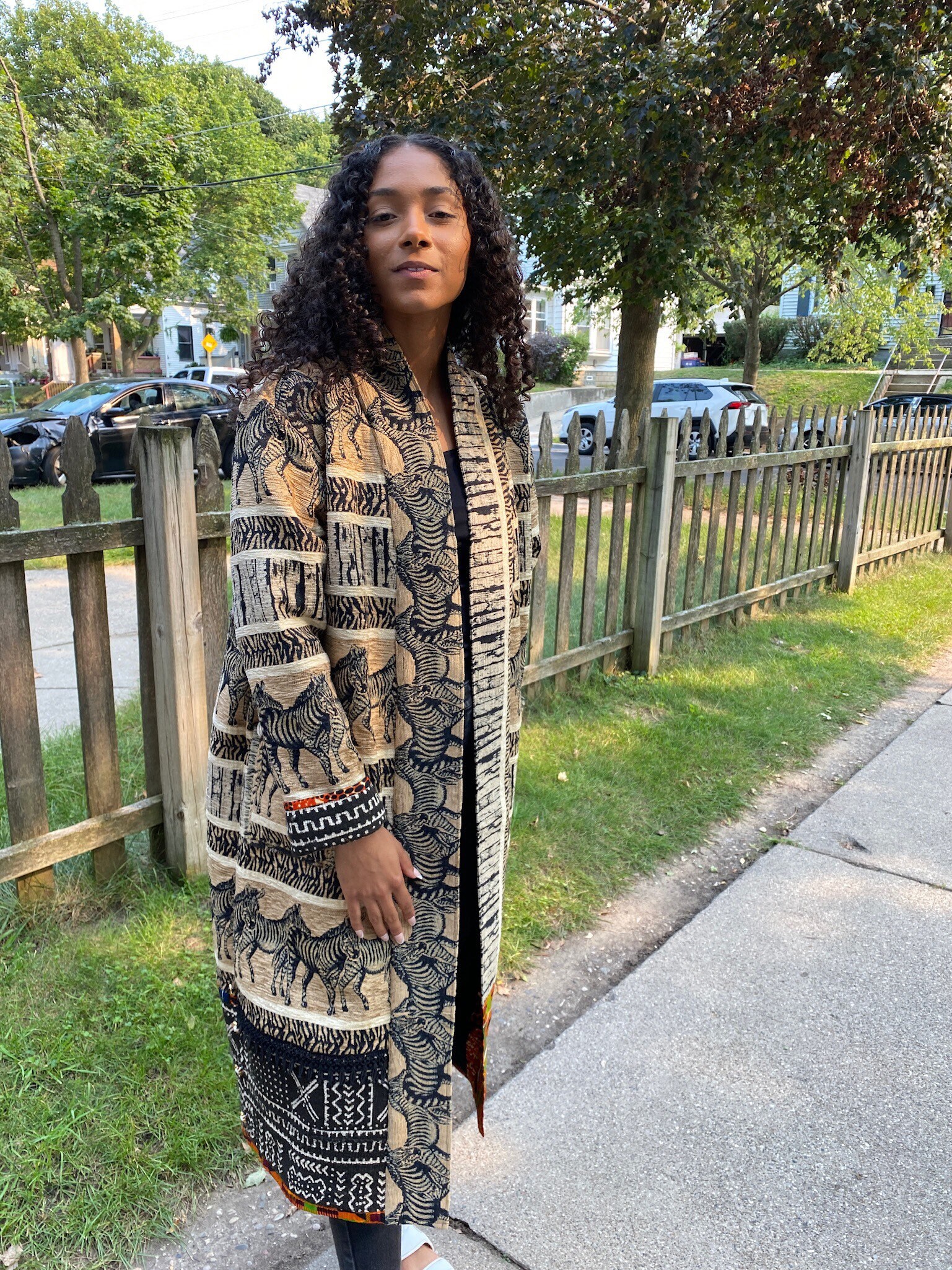 zebra print duster jacket