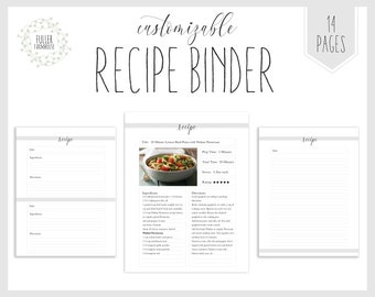 Recipe organizer book | Etsy