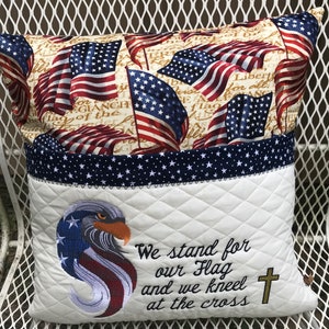 Patriotic Reading Pillow: Military Flag Pocket Pillow
