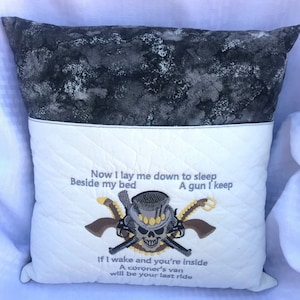 Last Ride Reading Pillow, Now I lay me down to sleep Reading Pillow, Pocket Pillow