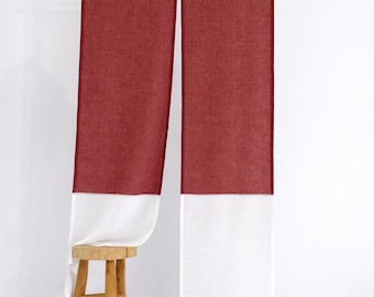 Tenda moderna giapponese Noren in lino: elegante separazione degli spazi con un tocco bicolore